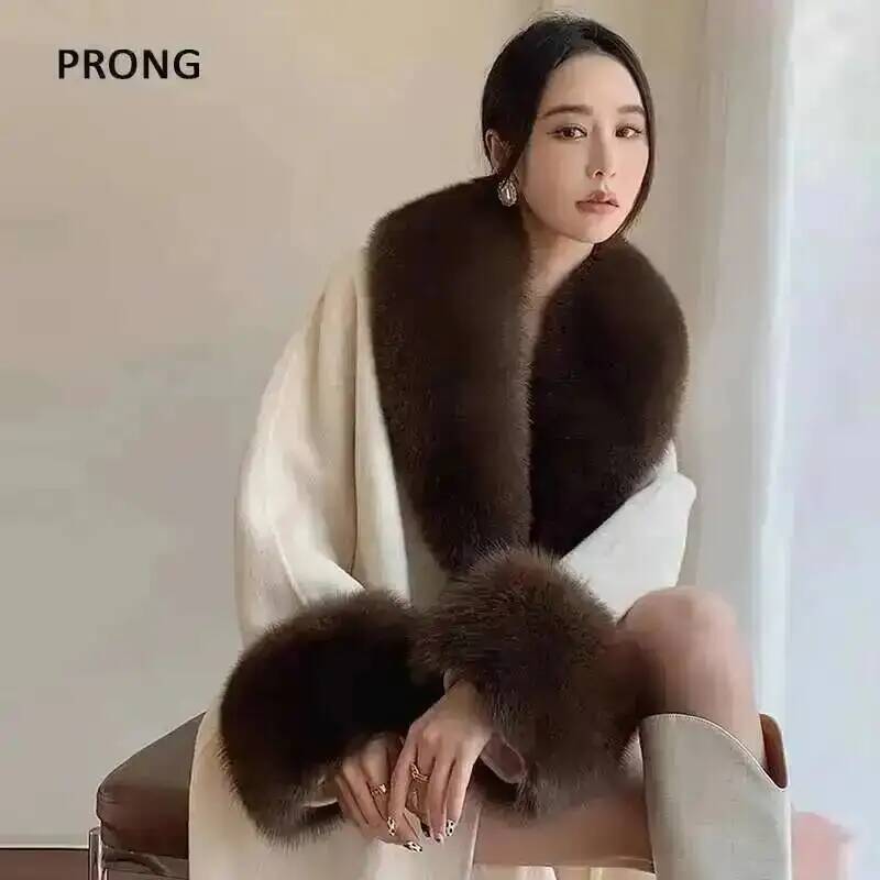 Shawl Wrap Winter - Jaket mantel musim dingin kerah bulu