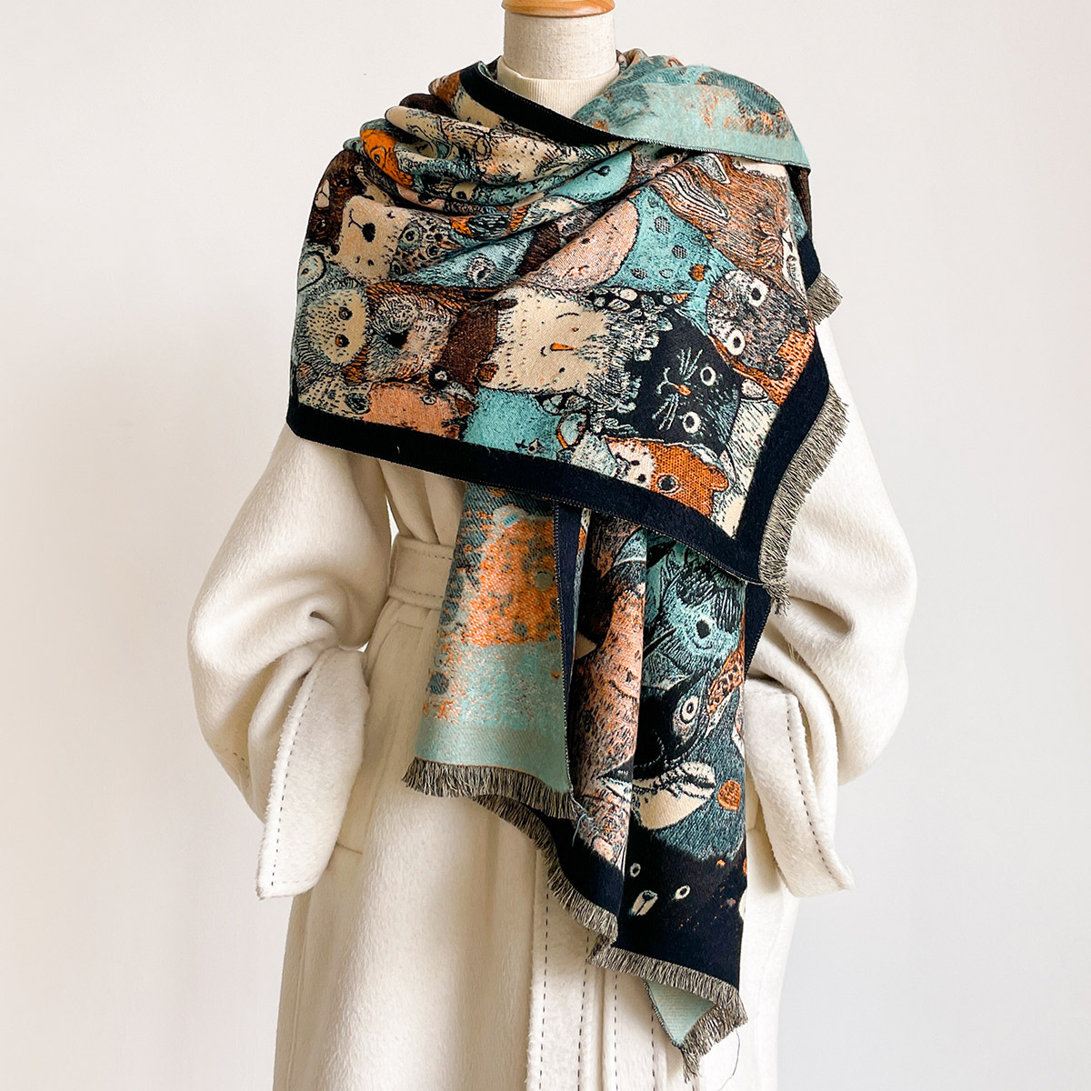 Syal Berumbai Imitasi Kasmir u - Cashmere Pashmina Wrap ulasan dan harga