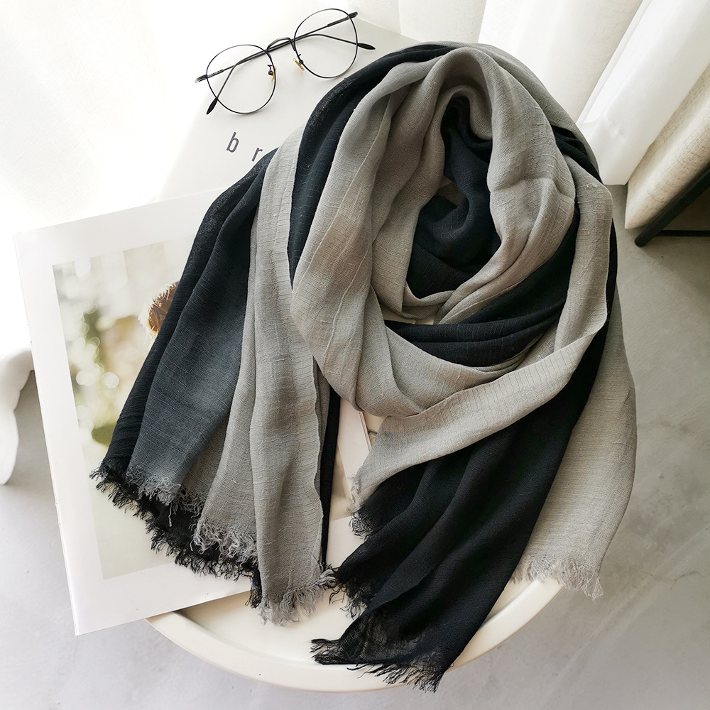 Syal Linen Katun Uniseks Gaya  - Shawl Wrap Winter ulasan dan harga