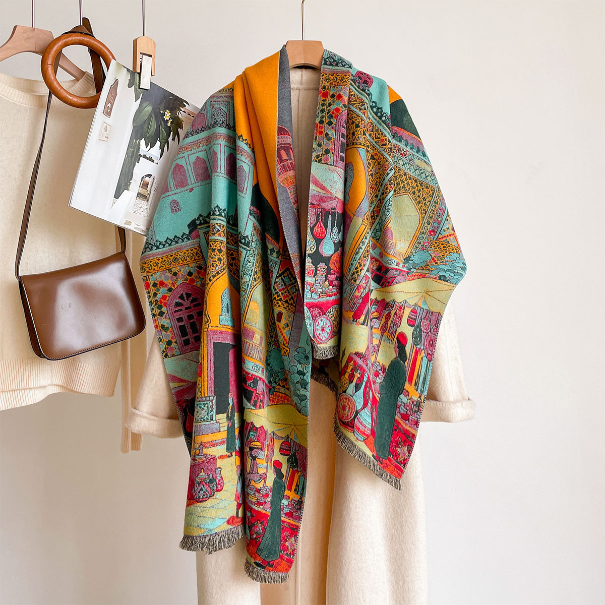 Syal Wanita Imitasi Kasmir, Ke - Cashmere Pashmina Wrap ulasan dan harga